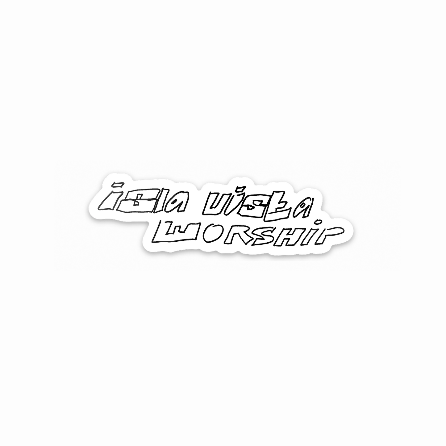 isla vista worship handwritten sticker